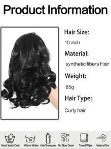 Women's Elegant Curly Wave Ponytail Clip-In Hair Extensions, Synthetic Material, Versatile Style, Suitable For Everyone - Daily Use Hair Accessories Christmas Gift - Multicolor - View 8