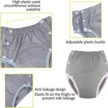 Reusable Adult Cloth Diapers, Leak-Proof, Adjustable, No Need For Additional Diapers, Suitable For Pregnant Women And Postpartum Females, Can Be Used Day And Night, Unisex, Fashionable Design - Multicolor - View 9