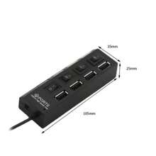 USB Hub With 4 High-Speed USB 2.0 Ports With On/Off Button - Black - View 2