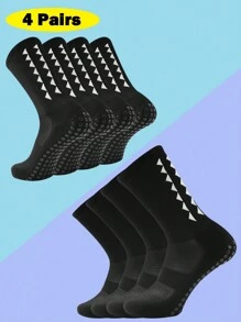 FLSHMCEN 4/10 pares de calcetines de fútbol para hombre con almohadillas antideslizantes para fútbol, baloncesto y otros deportes