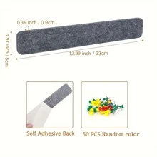 5/3/1pc Message Board, Felt Pin Board Bar Strips, Bulletin Board For Offices Home Wall Decoration, Notice Board Self Adhesive Bulletin Board Strips Pins For Paste Notes, Photos Gifts Birthday Graduation
