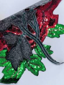 1 Piece Fashion Large Sequins Flower For Clothes Applique DIY Accessories Patch Cute Jacket Iron On And Sew On Clothing Stickers - As Photo Show - View 4