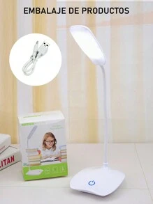 1 Pieza Lámpara Led De Escritorio Ajustable Recargable Por Usb , Para Lectura - Blanco - Ver 3