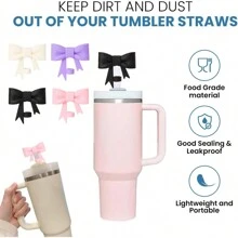 2 Stücke/1 Stück Strohhalm-Abdeckungen mit Schleife, Kappenaufsätze, lebensmittelechtes Silikonmaterial, kompatibel mit Bechern mit 30 und 40 oz, wiederverwendbarer Strohhalm-Aufsatz mit Schleife, Strohhalm-Spitzenschutz, Silikon-Strohhalm-Aufsatz, passend für die meisten Becher-Strohhalm-Kappen, kann als Geschenk an Freunde gegeben werden, zum Valentinstag, Muttertag, zu Weihnachten - Verschiedenfarbig - Übersicht 6