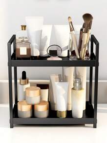 2-Tier Desktop Storage Rack, Suitable For Bathroom Cosmetics, Vanity, And Multi-Purpose Kitchen Storage, Plastic Material, Home Goods, Bathroom Accessories - Multicolor - View 6