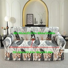 1 件弹力灰色和白色荷叶边沙发套，防尘沙发套，适合 1/2/3/4 座，柔软面料，适合客厅、卧室、书房 - 秋天-裙邊款 - 查看 14