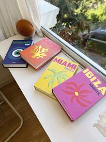 1pc Colorful INS Fake Book Decor, Openable Faux Book Storage Box, Minimalist Travel Theme Desktop Ornament Best Gifts Birthday Graduation