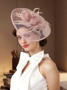 1件装女士精美茶会帽、女士发带和发夹、肯塔基德比帽、女士情人节帽 - 彩色 - 查看 13