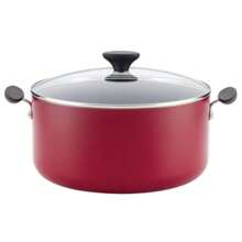 Reliance 10qt Aluminum Nonstick Wide Stock Pot Red: Large Cooking Pot, Glass Lid, Dishwasher & Oven Safe - Red - View 1