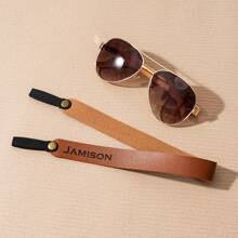 Personalized Strap For Sunglasses, Custom Name Sunglass Strap, Sunglass Retainer, PU Leather Eyewear Retainer, Groomsman Gift, Dad Gifts