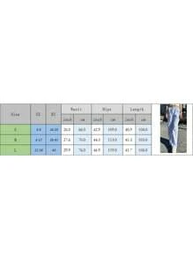 Women's Stripe Print Pants Drawstring Low Rise Straight Leg Trousers Bottoms - Baby Blue - View 6