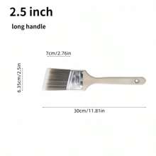 4 件套木柄斜角油漆刷套件，软毛水性涂料，清洁刷，适用于墙壁和家具的家居装饰绘画工具 - 灰色 - 查看 8