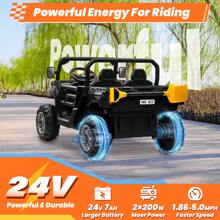 Joyracer 24V Ride On Toys UTV With Remote Control, 2 Seater Ride On Dump Truck, 2x200W Electric Powered 4-Wheeler Toys With Trailer & Shovel, MP3/Bluetooth Music, Big Kids