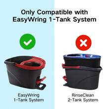 2 件拖把替换头兼容 O-Cedar/Viled EasyWring 旋转拖把 - 可清洗超细纤维旋转头替换装 - 轻松清洁拖把头更换、清洁、厨房 - 白色 - 查看 5