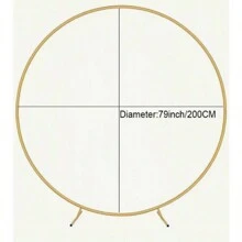 1pc Oversized Diameter 200cm/79inch Wedding Ceremony Queue Background Metal Ring Balloon Arch Stand, Wedding Decoration Prop, Party Festival Outdoor Arrangement Circular Arch - Gold - View 2