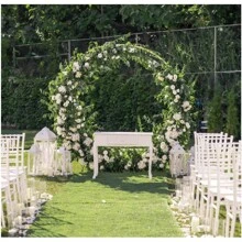 1pc Oversized Diameter 200cm/79inch Wedding Ceremony Queue Background Metal Ring Balloon Arch Stand, Wedding Decoration Prop, Party Festival Outdoor Arrangement Circular Arch - Gold - View 6