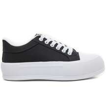 Canvas Sneaker With Chunky Sole And Classic Details - Black - View 3