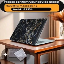 有 4 种大理石图案可供选择，并配有键盘保护膜。它与 MacBook Air Pro 保护套、13/14/15/16 英寸电脑保护套兼容，并配有键盘保护膜，A1370、A1534、A1502、A1707、A2337、A1932、A2179、A2338、A1706、A1708、A2681 塑料硬壳笔记本电脑保护套，黑色、蓝色大理石图案 A2485 A2442、A1466 A1369