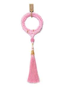 1 件简约粉色串珠长流苏祈祷手链，附祝福卡，适合节日佩戴 - 彩色 - 查看 4