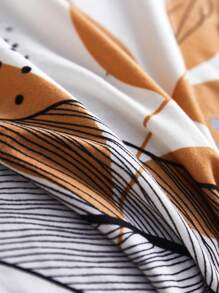 1 件弹力沙发套，现代植物印花图案，防尘防污，适合家庭、教室、酒店使用，四季皆宜 - 莫內 - 查看 7