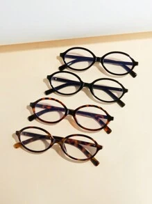 1 pieza/2 piezas/3 piezas Gafas de marco ovalado nuevas de 2025 para hombres, bisagras de metal, clásicas y versátiles, adecuadas para estudiantes, oficina, computadora, uso de teléfono