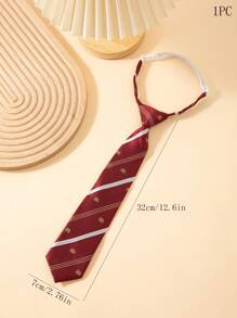 1pc 32cm Adjustable Printed Pre-Tied Tie, Suitable For Boy, Girl & Children, Daily Wear, Party, Performance, Student Uniform, Holiday Show - Multicolor - View 3