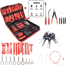 Juego de herramientas de desmontaje y montaje de automóviles, juego completo de piezas de automóviles, caja de herramientas de reparación de automóviles, manual profesional de desmontaje y mantenimiento de audio, juego de herramientas de desmontaje - Rojo - Ver 1
