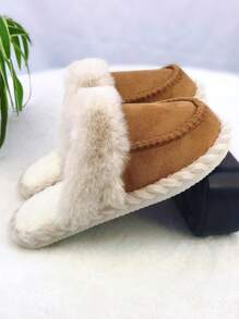 Pantofole da donna imbottite e rinforzate, con suola morbida e comoda, con punta coperta, adatta per autunno/inverno - Caffè Marrone - Visualizzare 1