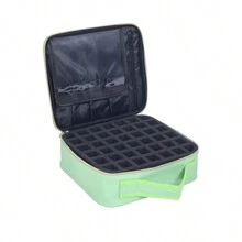 UOZL 42 Bottles Large Capacity Nail Polish Storage Box - PU Leather Portable Makeup Bag Can Hold 42 Bottles (0.51 Fl Oz/15 Ml) Of Nail Polish, Also Has 4 Elastic Pockets And 1 Zipper Pocket, Perfect For Nail Lovers And Manicurists