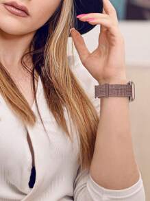 兼容 表带盒 男女款时尚运动柔软透气魔术自粘尼龙表带 + 磨砂纹理防摔防刮 PC 和钢化玻璃保护膜一体式表壳 兼容 40/41/42/44/45/46/49mm 替换表带盒 兼容 Series Ultra/11/10/9/8/7/6/5/4/Se 表带盒 可水洗表带 触摸感应表壳 - 煙紫色錶帶+玫瑰粉殼 - 查看 7