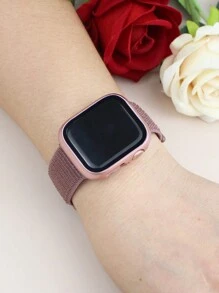 兼容 表带盒 男女款时尚运动柔软透气魔术自粘尼龙表带 + 磨砂纹理防摔防刮 PC 和钢化玻璃保护膜一体式表壳 兼容 40/41/42/44/45/46/49mm 替换表带盒 兼容 Series Ultra/11/10/9/8/7/6/5/4/Se 表带盒 可水洗表带 触摸感应表壳 - 煙紫色錶帶+玫瑰粉殼 - 查看 2