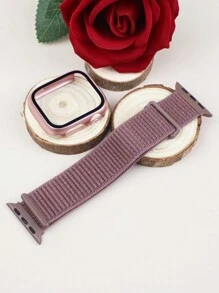 兼容 表带盒 男女款时尚运动柔软透气魔术自粘尼龙表带 + 磨砂纹理防摔防刮 PC 和钢化玻璃保护膜一体式表壳 兼容 40/41/42/44/45/46/49mm 替换表带盒 兼容 Series Ultra/11/10/9/8/7/6/5/4/Se 表带盒 可水洗表带 触摸感应表壳 - 煙紫色錶帶+玫瑰粉殼 - 查看 3