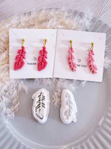 2 piezas Cortadores de arcilla con plumas | Cortadores de arcilla estilo bohemio | Cortadores de pendientes para San Valentín | Cortadores de arcilla con relieve detallado | Cortadores de arcilla para hacer joyas