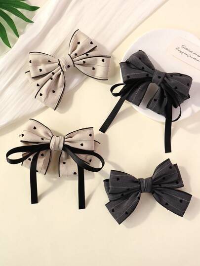 1pc Women's Fabric Bow Design Fashion Elegant Clamp Hair Clip, Everyday Hair Accessory Valentines,Hair Barrettes Hair Clips Hair Claws, School Stuff, College, Bows, Cute, Hair Accessories, Head Accessories