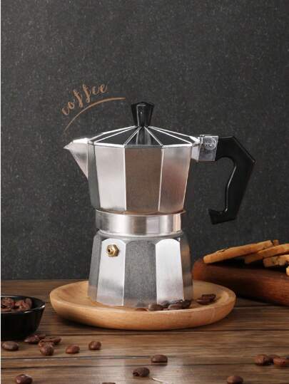 One Italian Aluminum Moka Pot, European Style Coffee Maker, Octagonal Moka Pot