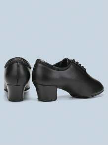 Women's Dance Shoes, Breathable Mesh Upper, Soft 2-Point Sole With Lace-Up, Suitable For Indoor Practice And Performance Hall Dancing - Black - View 2