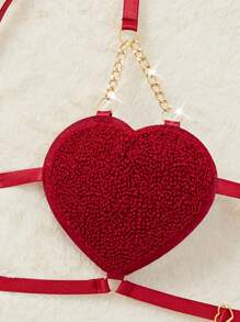 New Black Love Metal Chain Sexy Underwear Sexy Thong Women's Sexy Lingerie Two-Piece Set