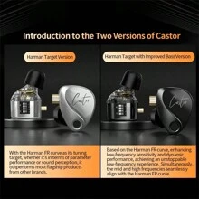 KZ KZ Castor Marken-Neuheit Harman abgestimmte Kopfhörer mit verstärktem Bass, HiFi einstellbare Frequenz In-Ear Ohrhörer mit passiver Geräuschunterdrückung, Sport Ohrstöpsel