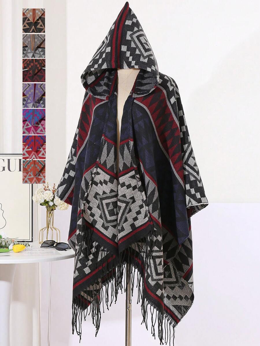 1pc Diamond Grid Geometric Pattern Plaid Casual Street-Style Retro Design - Multicolor - View 1