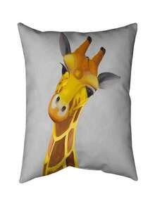 Begin Home Decor 5543-2626-AN178-2 26 X 26 In. Curious Giraffe-Double Sided Print Indoor Pillow Cover - one-size - View 1