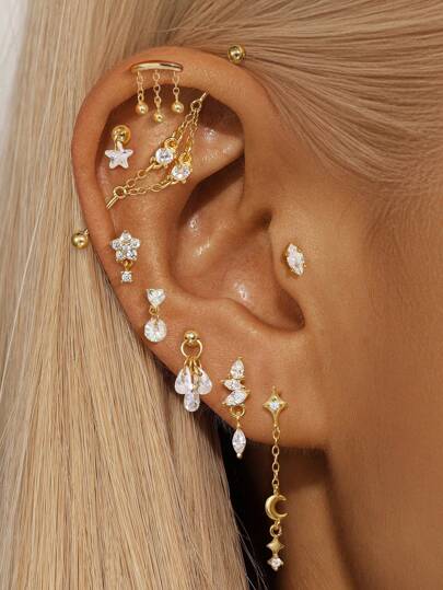 1 st blomma 5 kronblad 925 sterlingsilverörhänge för kvinnor romantisk örhänge piercing lämplig för fest brudsmycken fina smycken