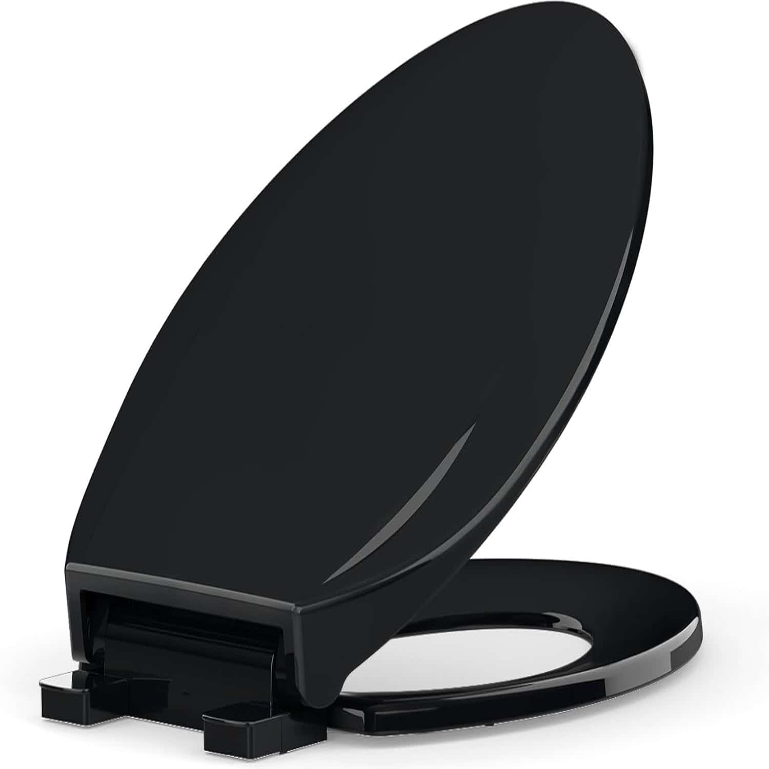 19 Inch Soft Close Plastic Toilet Seat Elongated,Easy Install And Clean,Never Loosens