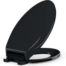 Fulvari 19 Inch Soft Close Plastic Toilet Seat Elongated,Easy Install And Clean,Never Loosens
