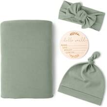 Set de 4 pièces de foulards imprimés pour bébé, foulards d'emmaillotage pour nouveau-nés, ensemble d'emballage, couvertures souples et extensibles pour bébé, couverture de réception pour nouveau-né, unisexe amour Saint-Valentin