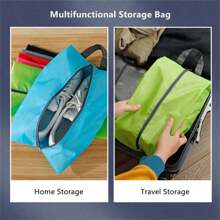1pc Portable Dustproof Shoe Storage Bag, Travel Convenient Nylon Shoe Pouch With Sturdy Zipper, Waterproof Pocket Shoe Organizer Bag