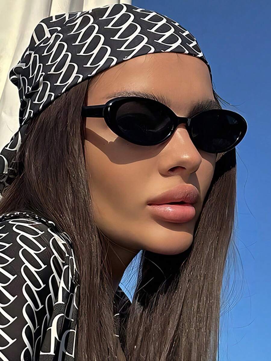 1pc European And American Style Black Frame Cow Print Fashion Glasses - Multicolor - View 1