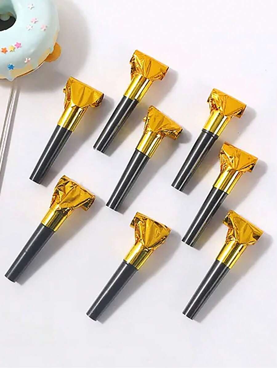 20PCS Black And Gold Party Whistles - Noise Atmosphere Makers For Birthdays, Graduation Celebrations, Mother's Day And Wedding, Babyshower Parties - Multicolor - View 1