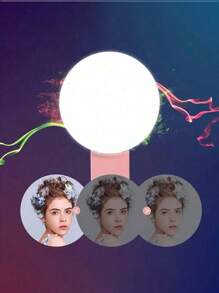 1pc White/Pink Portable Selfie Ring Light With USB Charging, Photo Shoot, Beauty, And Skin Enhancement Functions - Multicolor - View 8