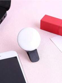 1pc White/Pink Portable Selfie Ring Light With USB Charging, Photo Shoot, Beauty, And Skin Enhancement Functions - Multicolor - View 7