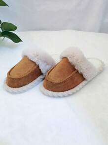 Pantofole da donna imbottite e rinforzate, con suola morbida e comoda, con punta coperta, adatta per autunno/inverno - Caffè Marrone - Visualizzare 4